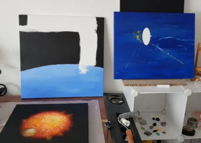 A Föld az ISS-ről, Bob Behnken fotója alapján, 50x50 cm feszített vászon, akril