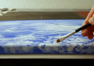 A Föld az ISS-ről, Bob Behnken fotója alapján, 50x50 cm feszített vászon, akril