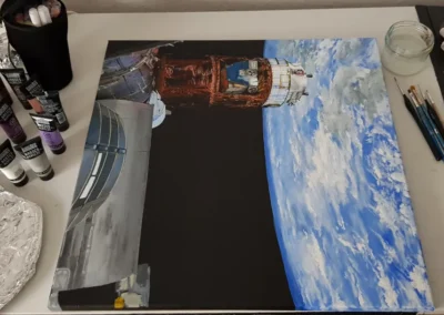 A Föld az ISS-ről, Bob Behnken fotója alapján, 50x50 cm feszített vászon, akril