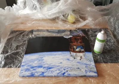 A Föld az ISS-ről, Bob Behnken fotója alapján, 50x50 cm feszített vászon, akril