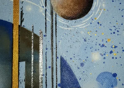 Technoparazita festmény - 50x70 cm vakrámára feszített vászon, akril, vegyes technika