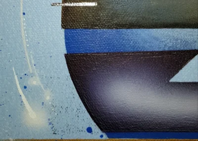 Technoparazita festmény - 50x70 cm vakrámára feszített vászon, akril, vegyes technika